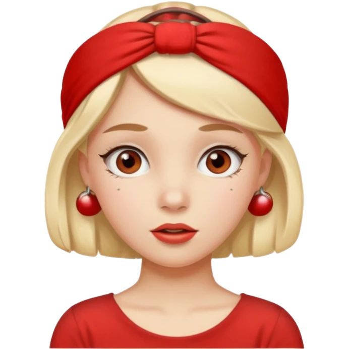 Retro girl saying oops emoji