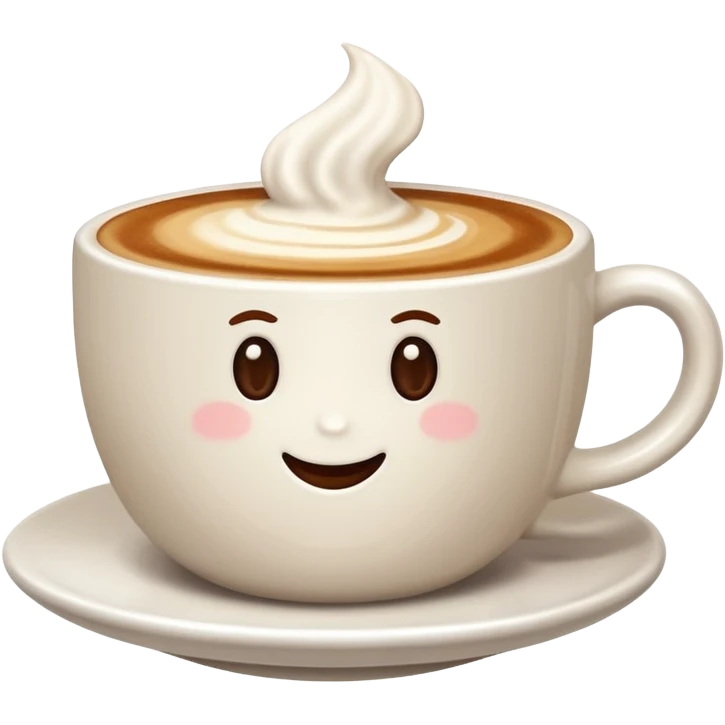 Cappuccino in giant white mug without a face on it emoji