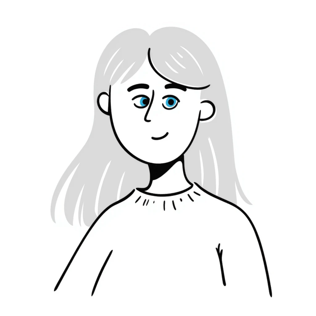 light gentle 20 year old girl in a shirt, light hair, blue eyes emoji