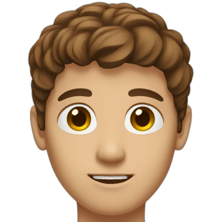 Brown hair long face male teen emoji