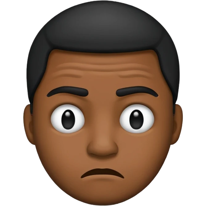 Black man emoji with a frown emoji