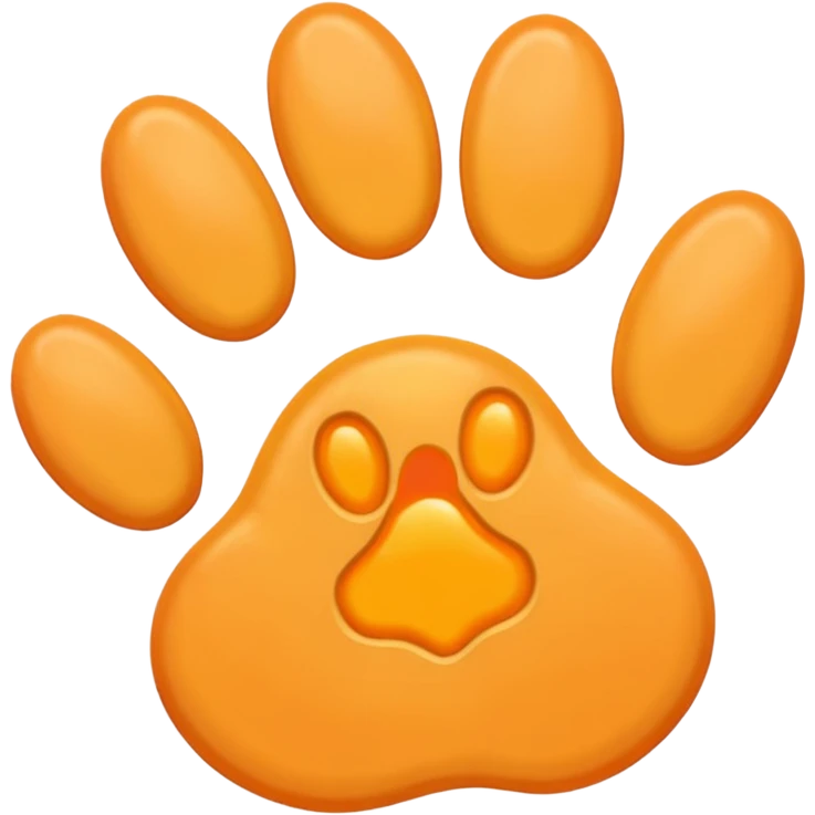 a very light pale pastel yellow-orange pawprint emoji