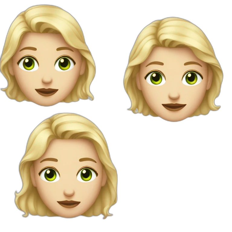 amoureux blonde aux yeux bleus et brun yeux vert emoji