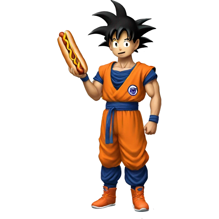 goku with an hotdog emoji