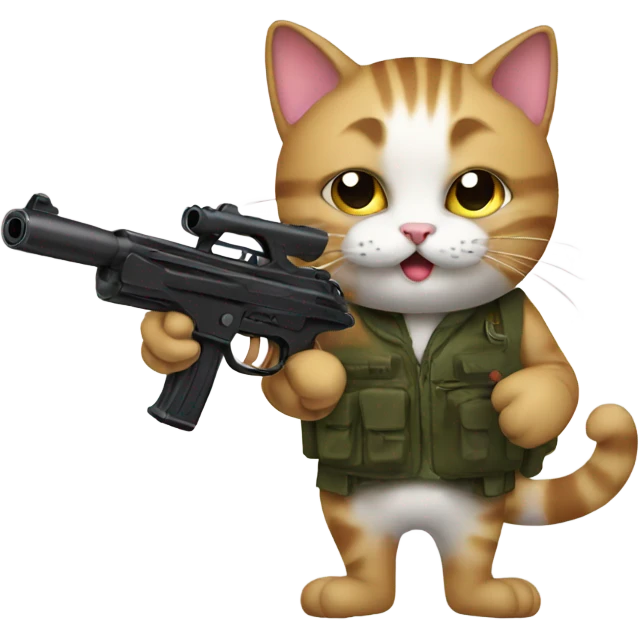 Cat with gun emoji