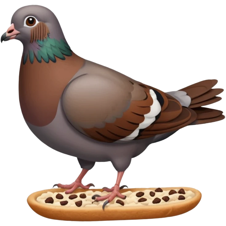 Pigeon + crumb trail, Street Wildlife. emoji