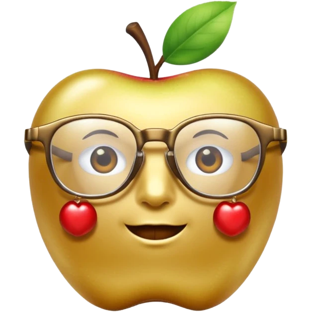 golden apple with glasses emoji