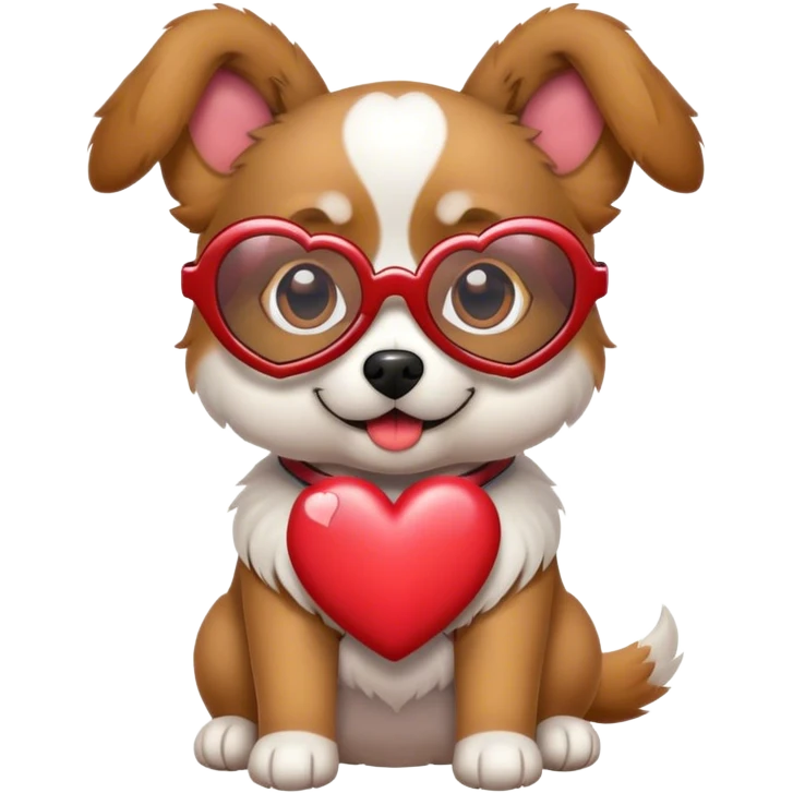 Dog with heart glasses emoji