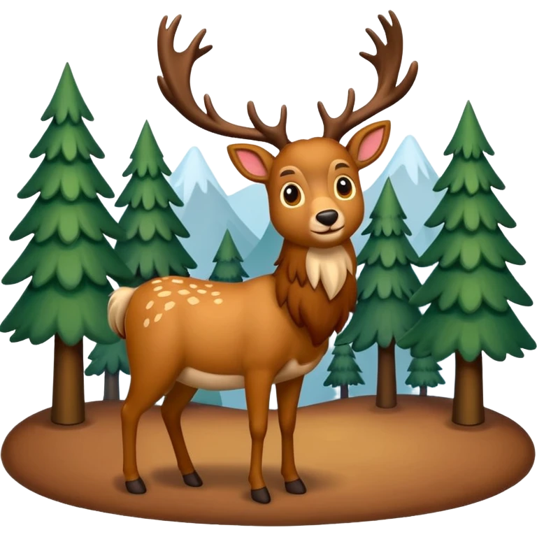 Ein Re das in einem Wald ist und es Schneit emoji