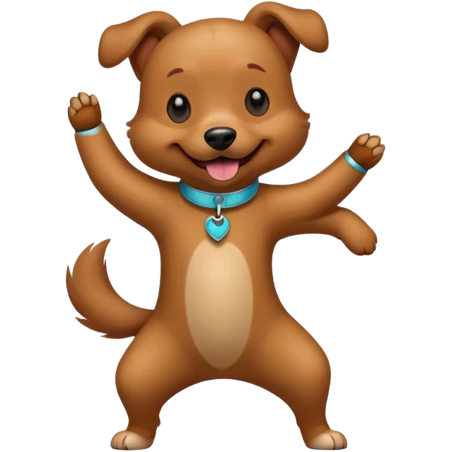 Dog dancing with tiny head  emoji