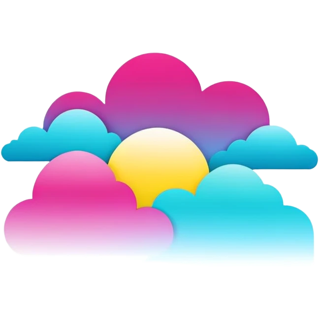  Magenta-Cyan-Yellow-gradient Aesthetic Scenery Deco emoji