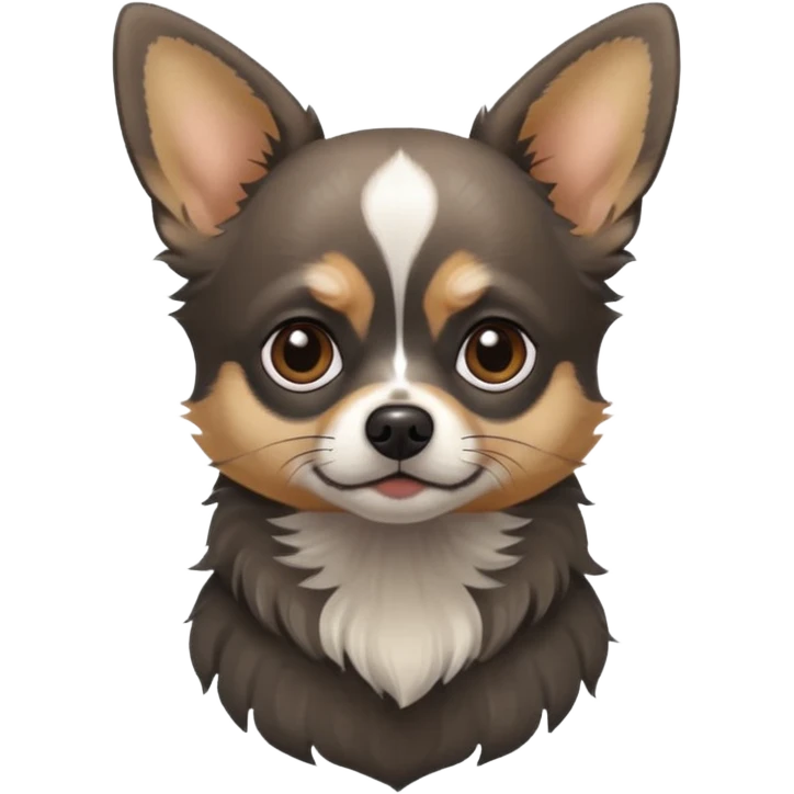 Chihuahua mix with grey, brownish face  and black color  emoji
