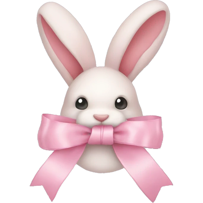 pastel pink ribbons with rabbit  emoji