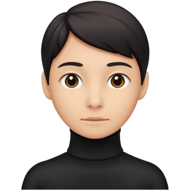 generate an ios genmoji of a black turtleneck emoji