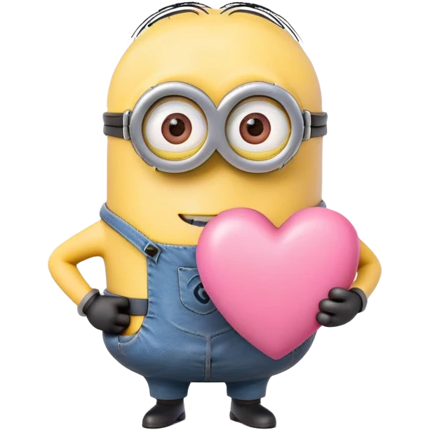 minion with pink heart emoji