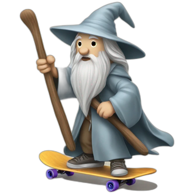 gandalf on a skateboard emoji