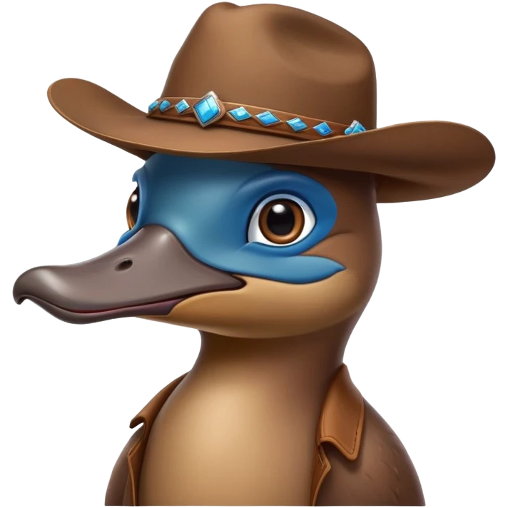 Cool Platypus in a cowboy hat emoji