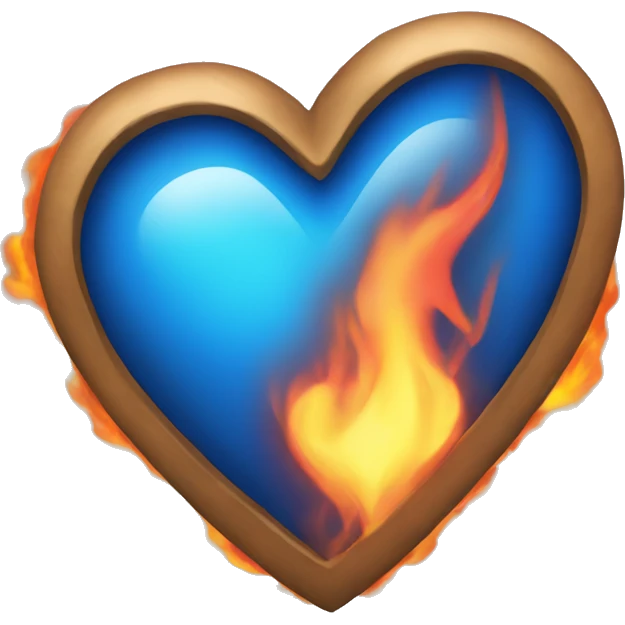 heart blue with fire emoji