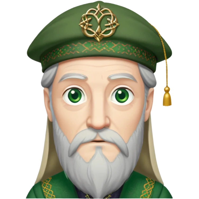 Dumbledore green scotland Tam o'shanter cap with small decorative patterns emoji