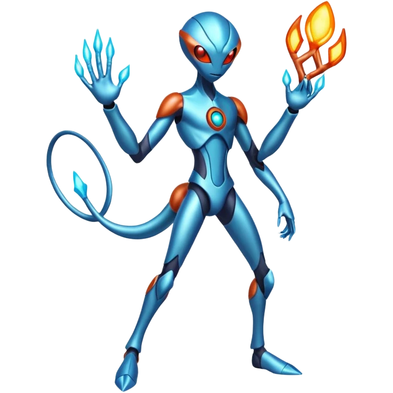 Metallic Incandescent Handsome Deoxys-Stitch-hybrid  (full body) emoji