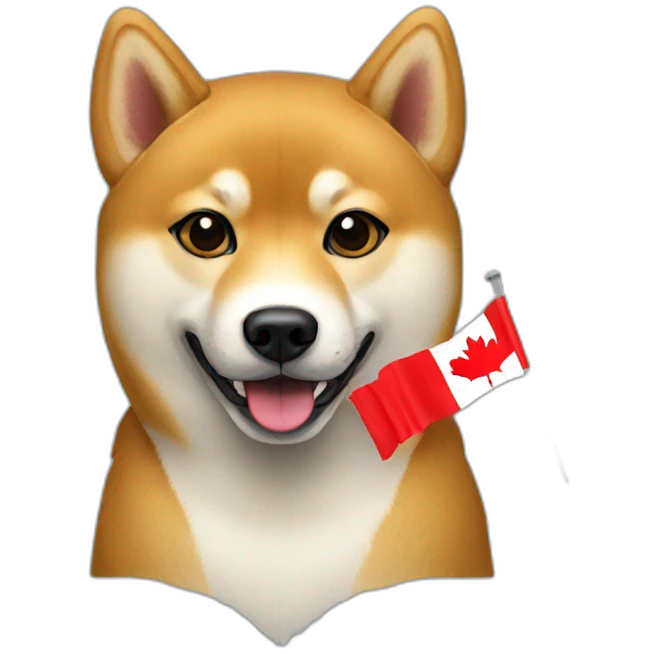 Shiba with canada flag emoji
