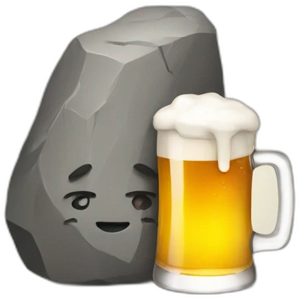 Rock with beer emoji