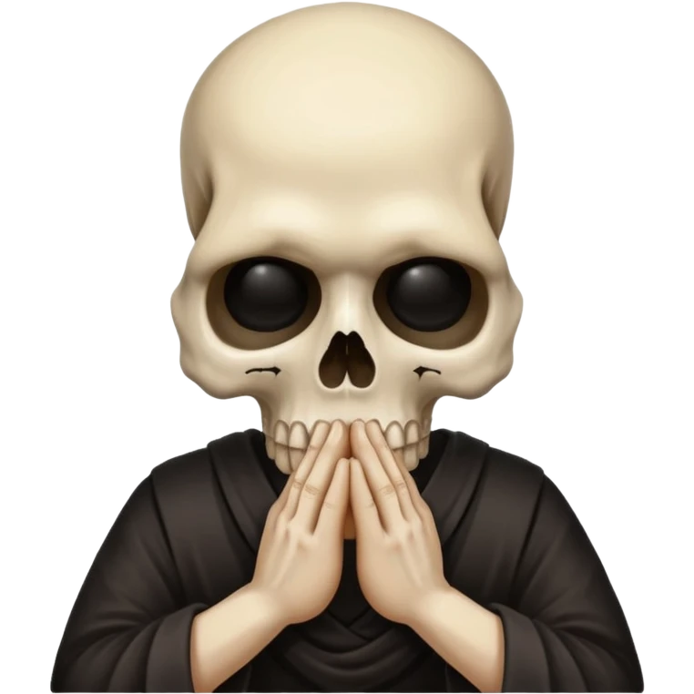 Skull face joining hands emoji
