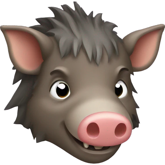 head of a smiling wildboar  emoji