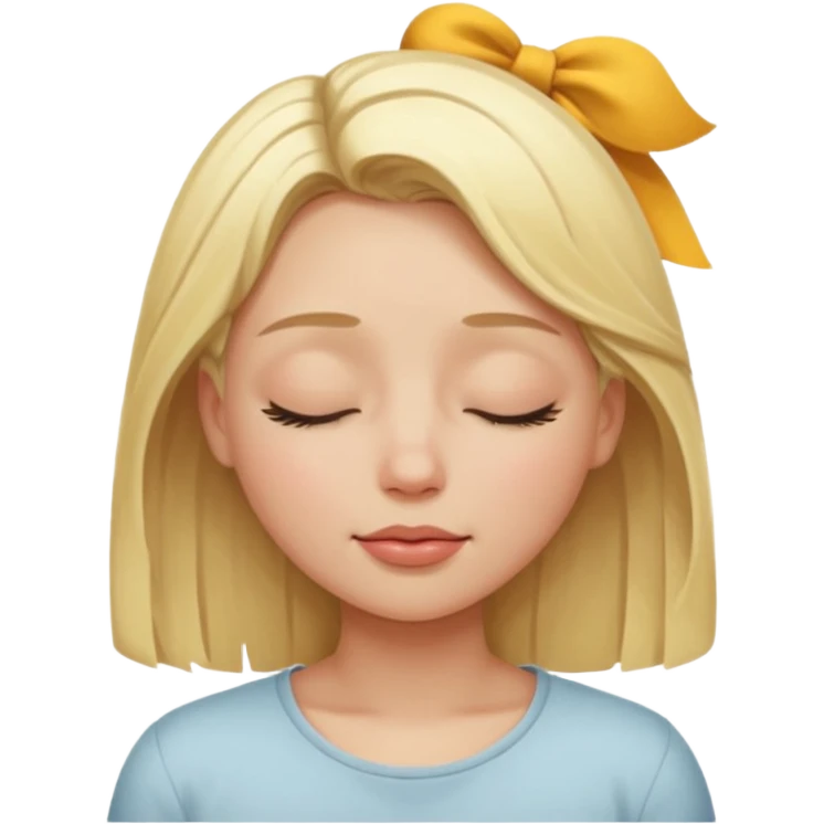 closed eyes blonde girl emoji