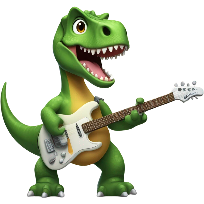 Dinosaur played guitar emoji