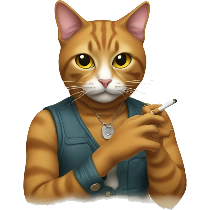 A cat smoking a cigarette  emoji