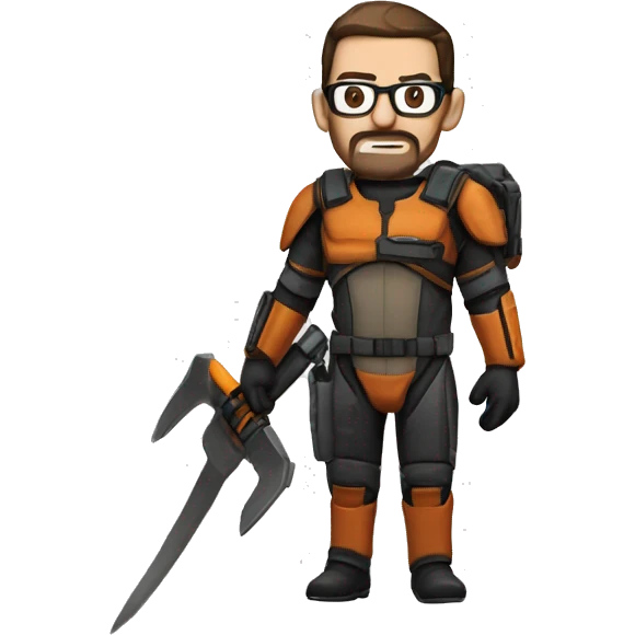 Gordon Freeman With Crowbar And HEV Suit emoji