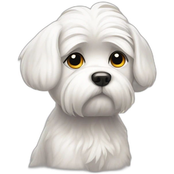 Sad maltese dog emoji
