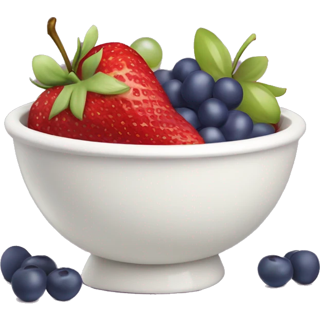 fruit yogurt bowl with strawberries and grapes emoji