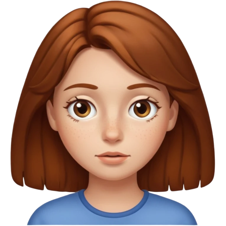 brown haired girl puffy eyes emoji