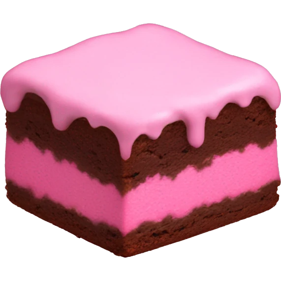 Brownie with pink icing  emoji
