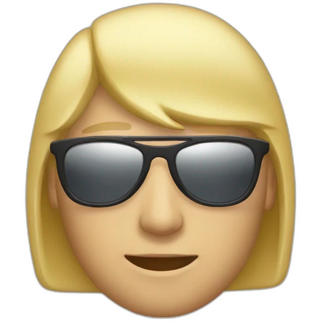 blonde guy with cap and mirroring sunglasses emoji