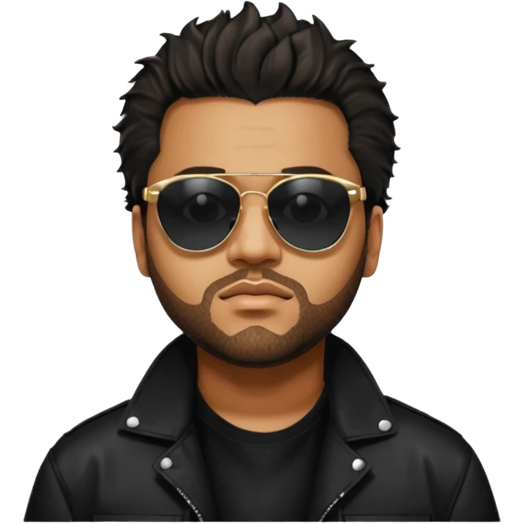 the weeknd looking off to the side with sunglasses and lights reflecting off them during after hours era emoji