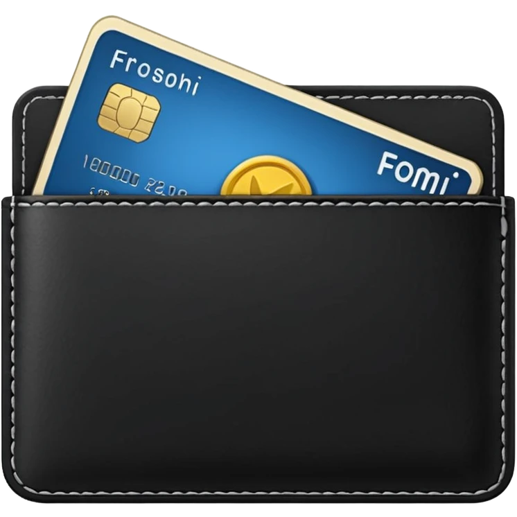 portefeuille avec billet et carte bancaire emoji
