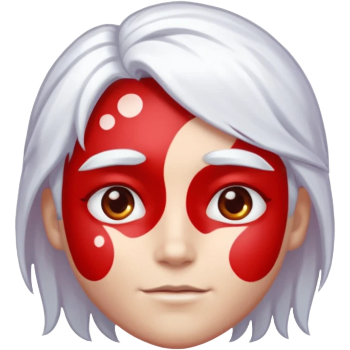Red shiny guy with sus spots and white shiny hair emoji
