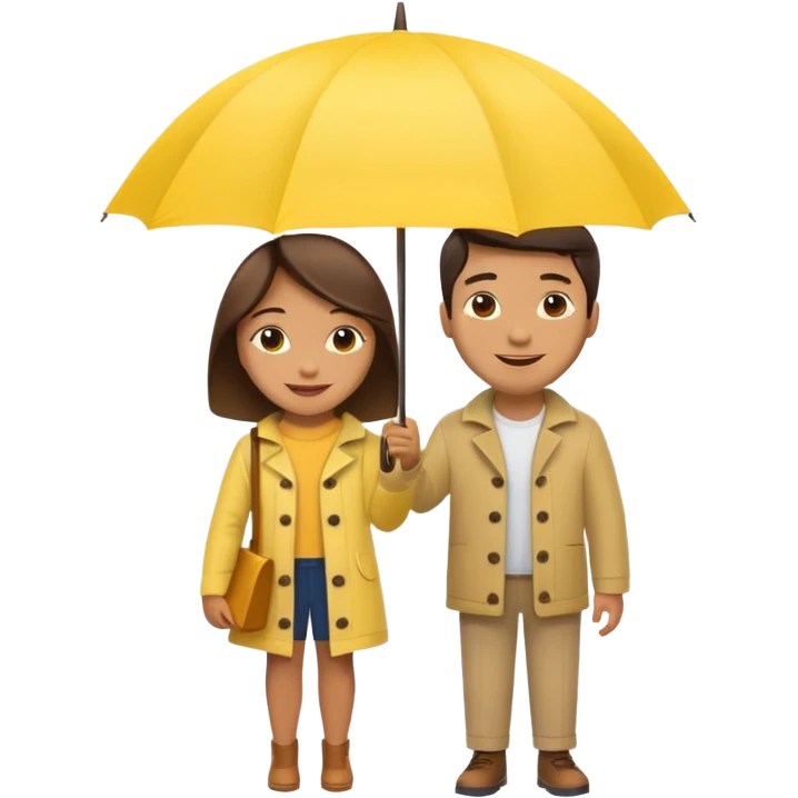 Couple under yellow umbrella emoji