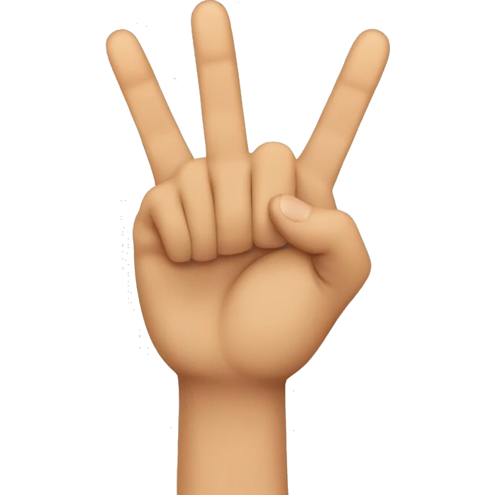 Three fingers up only the thumb index finger and middle finger like this 👆🏻 emoji