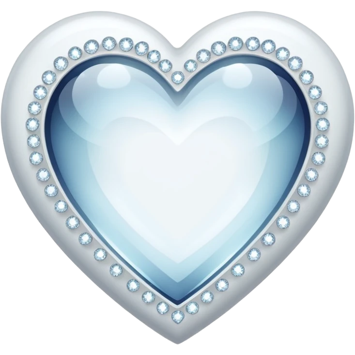 white heart with a crystal border emoji