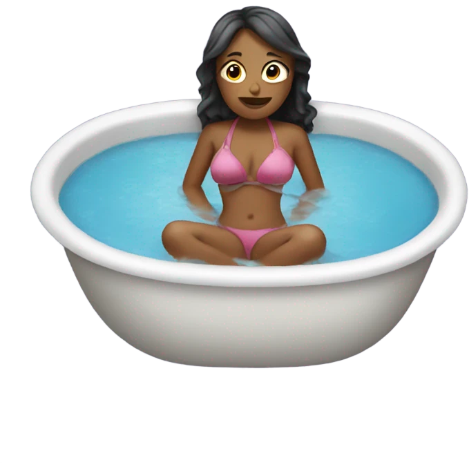 Person in a bikini in water in bath emoji