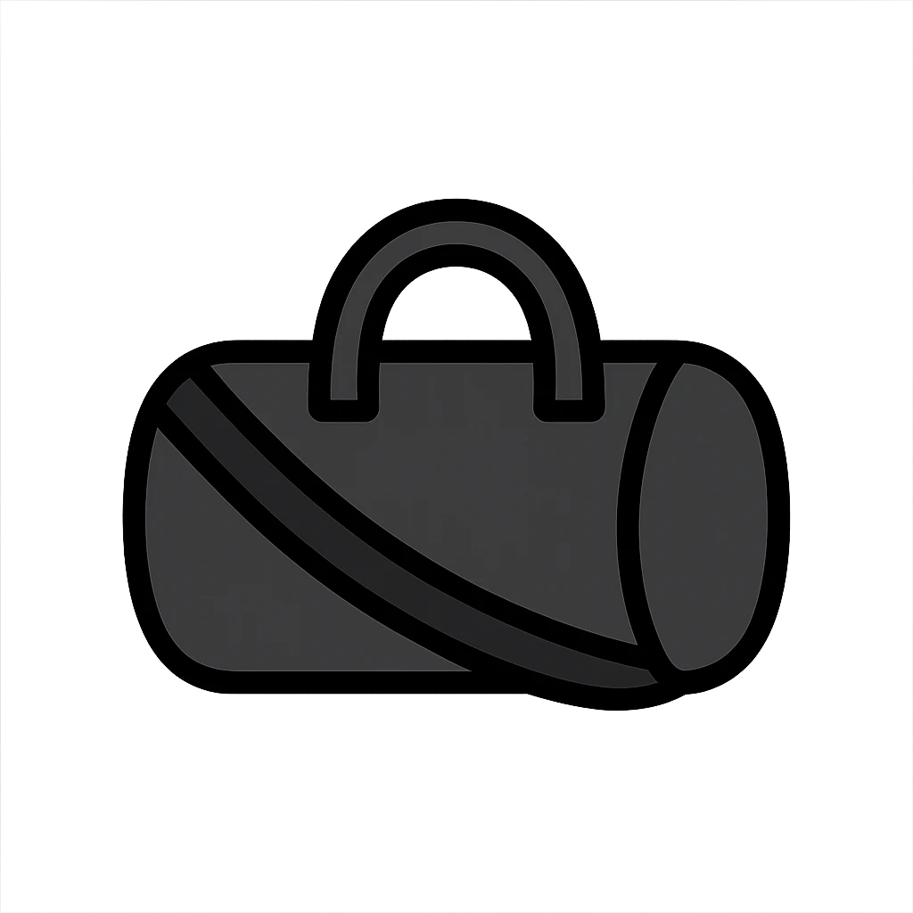 all black duffle bag with black strap emoji