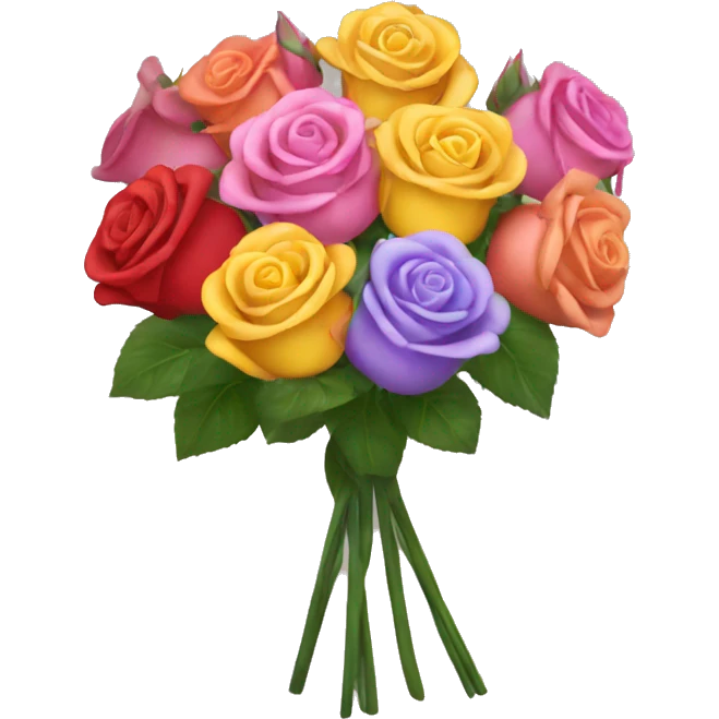 Multicolored bouquet of roses emoji