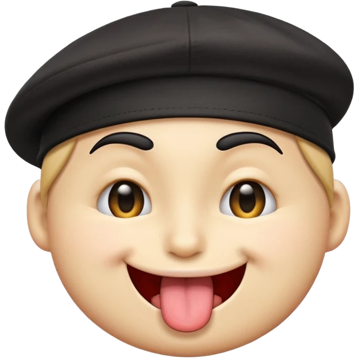 



Emoji face with a black cap turned backwards

Winking with the left eye

Sticking out tongue playfully

Smiling with a mischievous expression


 emoji