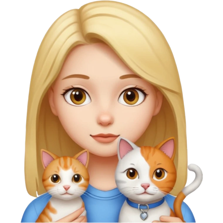 girl with a dog and cat  emoji