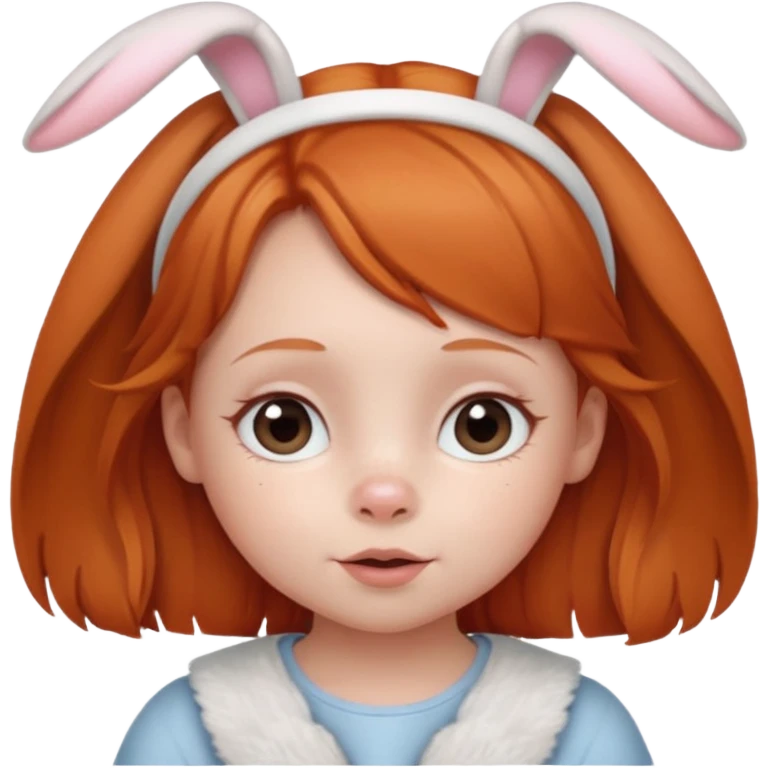 bunny ear wearing ginger small kid emoji