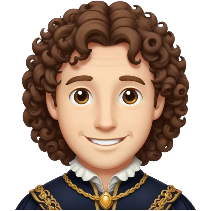 lord with curly short brown hair and friendly smile emoji